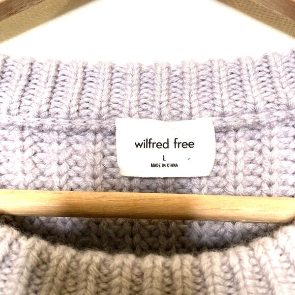 ARITZIA Wilfred Free Womens Large Wool Chucky Thick Crewneck Cropped Sweater - Picture 9 of 10